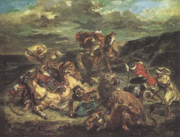 Eugene Delacroix The Lion Hunt (mk45) china oil painting image